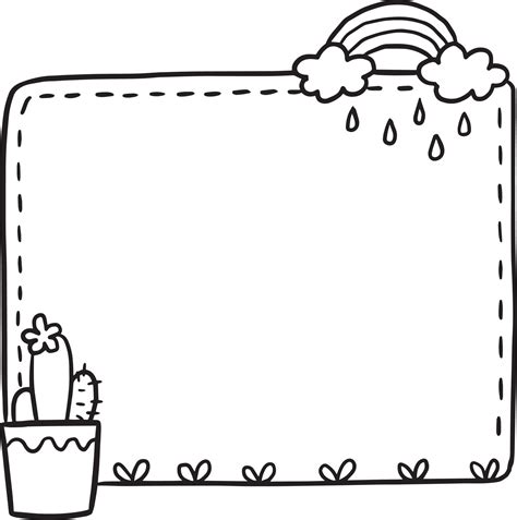 Frame Cartoon Cute Kawaii Doodle Coloring Page Drawing, 49% OFF