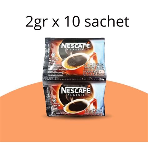 Jual Nescafe Classic Black Coffee Powder Kopi Klasik Hitam Bubuk Instant 2g X 10 Sachet Shopee