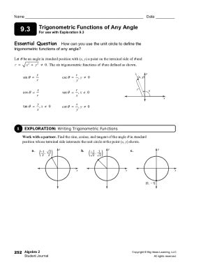 21 Printable unit circle chart sin cos tan Forms and Templates ...