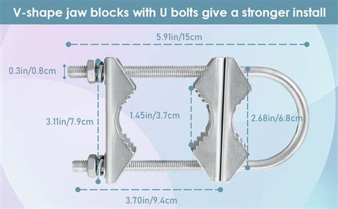 Amazon Double Antenna Mast Clamp V Jaw Block With U Bolts Heavy