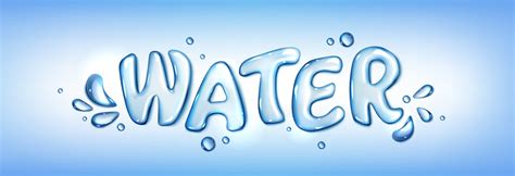 Realistic Water Text With Splash 3d Bubble Font 21757119 Vector Art At