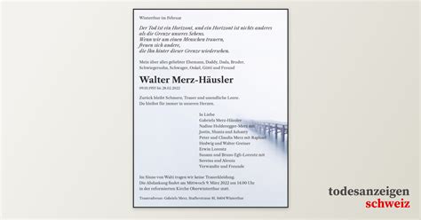 Todesanzeige Walter Merz H Usler Winterthur