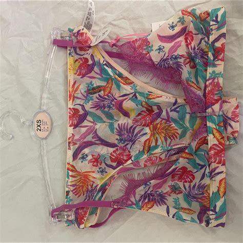 Size Small Floral Lingerie Underwear Set Depop