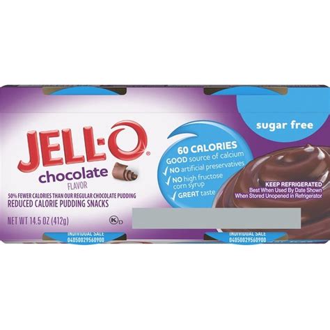 Jell-O Sugar Free Ready to Eat Chocolate Pudding Cups (3.5 oz) from ...