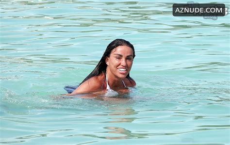 Katie Price Sexy Shows Off Her Huge Boobs Wearing A Hot White Bikini In Thailand Aznude
