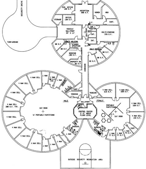 Dome prison | Architectural floor plans, Prison, Jail