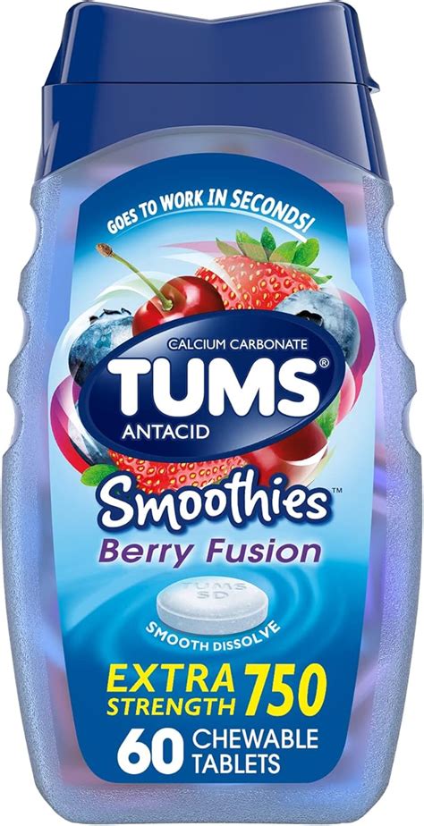 Amazon Tums Smoothies Extra Strength Chewable Antacid Tablets For