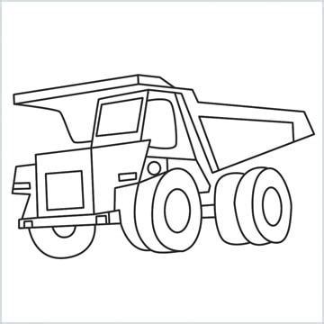 How To Draw A Dump Truck Step by Step - [12 Easy Phase]