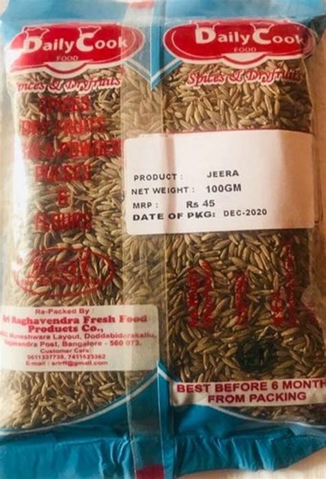 Natural Brown Cumin Seeds Jeera Packaging Type Packet Packaging Size