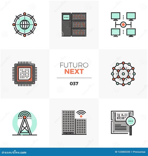 Network Infrastructure Futuro Next Icons Stock Vector Illustration Of