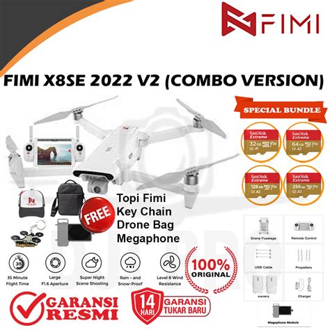 DRONE XIAOMI FIMI X8 SE 2022 V2 COMBO EXTRA BATTERY - FIMI X8SE 2022 ...
