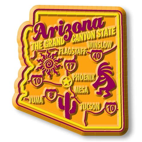 Arizona Premium State Map Magnet