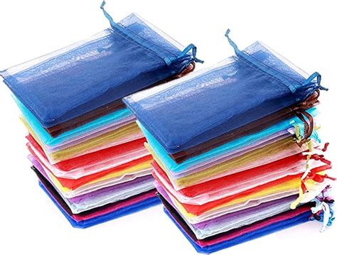 Intckwan 100 Pcs Sachet Organza 10x15cm Pochette Cadeau Pochette