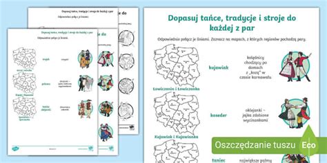 Dopasuj Stroje Ludowe I Ta Ce Regionalne Polska Twinkl