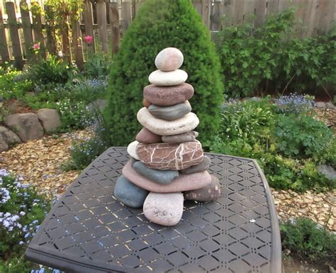 Large Garden Cairn From Lake Michigan Superior Beach Stones Re