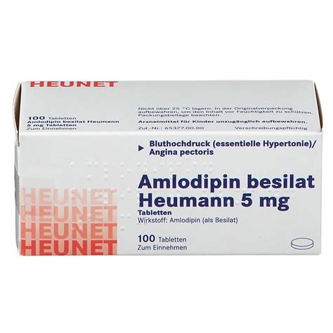 AMLODIPIN BESILAT HEU5MG N 100 St mit dem E-Rezept kaufen - Shop Apotheke