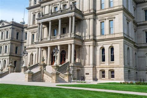 Lansing MI - May 6, 2023: Main Entrance To the Michigan Capitol ...