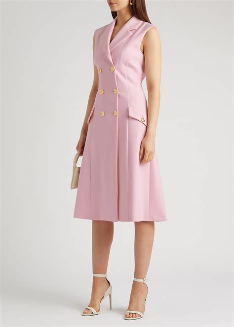 Boutique Moschino Double Breasted Midi Dress Pink Editorialist