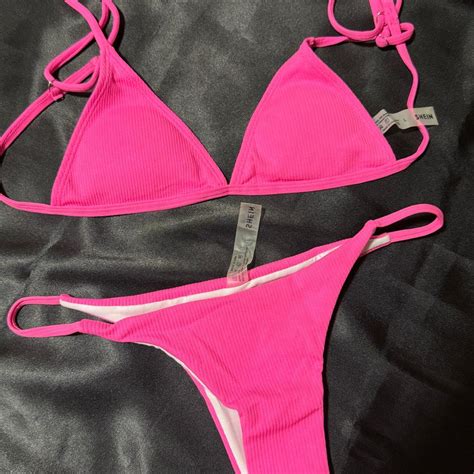 Neon Pink Bikini Women S Fashion Swimwear Bikinis Swimsuits On Carousell