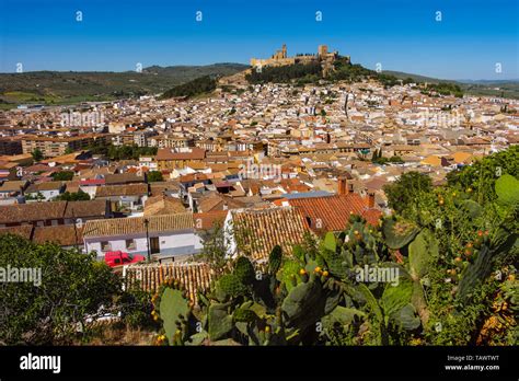 Panoramic view typical Andalusian village of Alcala la Real. Jaen ...