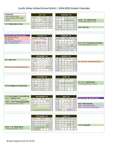 Student Calendar & Schedules | Scotts Valley Unified School District