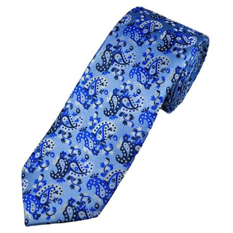 Tresanti Celeste Light Blue Royal Navy Silver Paisley Men S Silk