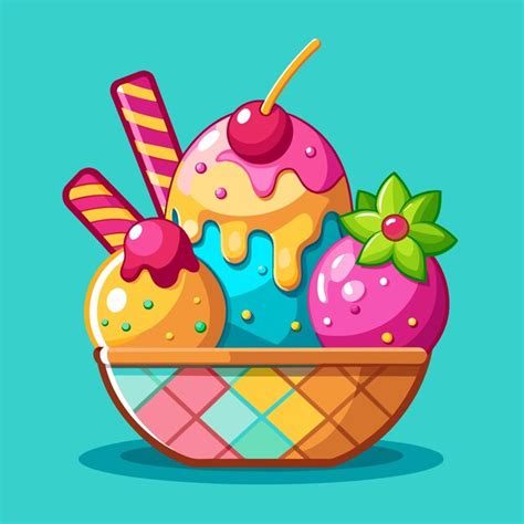 Ilustraci N Vectorial De Helados Vector Premium