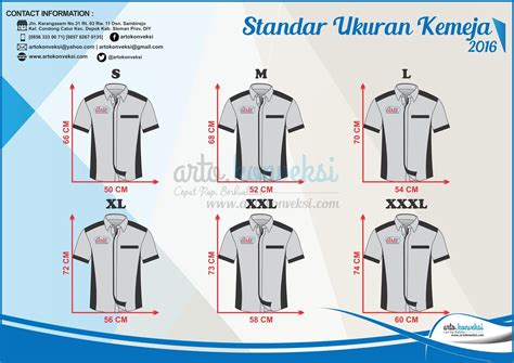 Standar Ukuran Kemeja 0856 333 0071 Konveksi Bordir