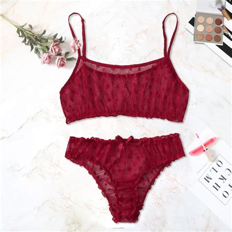 RPVATI Women S Lingerie Set Sexy Sheer Mesh Bra And Panty Set Sexy See