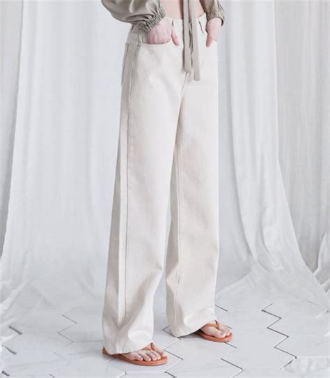 MUSINSA AVANDRESS STRAIGHT WIDE DENIM PANTS OATMEAL