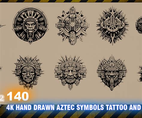 ArtStation - 140 4K AZTEC SYMBOLS FOR TATTOO AND PRINT - HIGH END QUALITY RES - (ALPHA ...