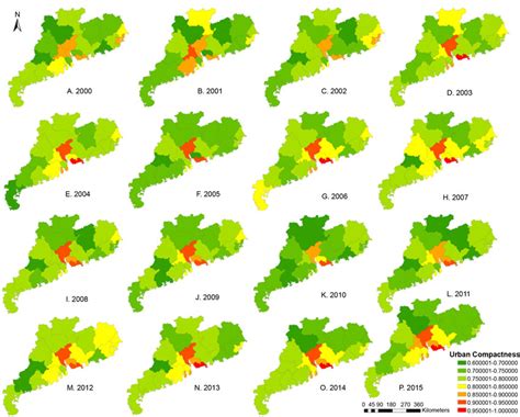 The Urban Compactness Of Guangdong Province From To