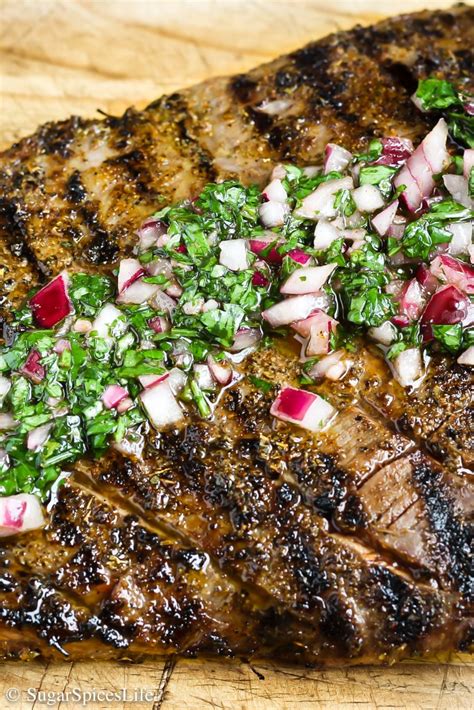 Flank Steak With Chimichurri Sauce Recipe Sugar Spices Life