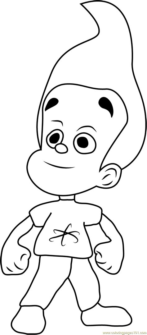 Cute Jimmy Neutron Coloring Page Free The Adventures Of Jimmy Neutron