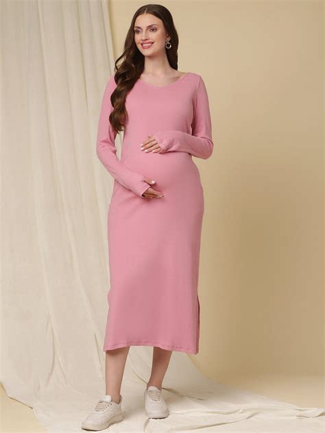 Buy Maternity Bodycon Dress Pink