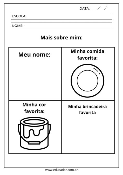 Atividades Sobre Identidade Para Educa O Infantil Educador