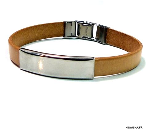 Bracelet Cuir Gourmette M Tal Argent Ninanina