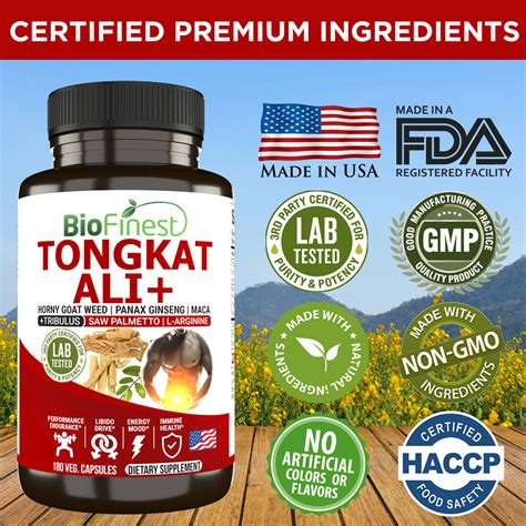 Biofinest Tongkat Ali Mg Maca Root Horny Goat Weed Panax Ginseng