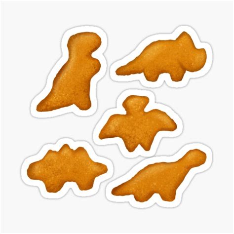 "Dinosaur chicken nuggets" Sticker for Sale by Towel-art | Redbubble