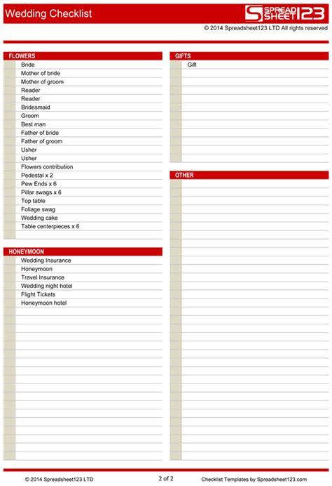 Wedding Checklist | Free Template for Excel