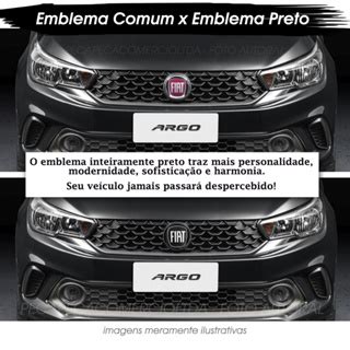 Emblema Grade Dianteira Fiat Argo Cronos Todo Preto