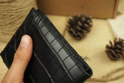 Black Alligator Wallet Full Grain Alligator Leather Wallet Wl085 Babu Handmade Leather