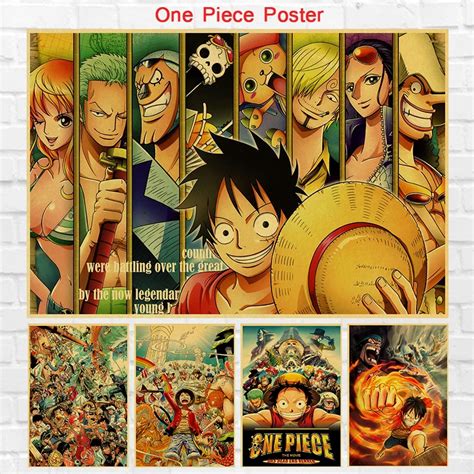 Buy Vintage One Piece Anime Poster Retro Poster Painting Home Room Decor Kraft