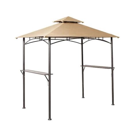 Hampton Bay Tiki 5 Ft X 8 Ft Grill Gazebo L Gg019pst The Home Depot