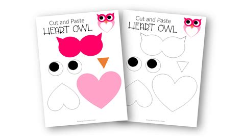 Free Printable Cut And Paste Heart Owl Craft Simple Mom Project