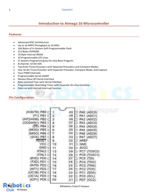 Introduction To Atmega 16 Microcontroller