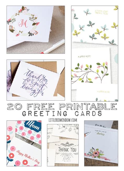 20 FREE Printable Greeting Cards for all occasions! | littleredwindow ...