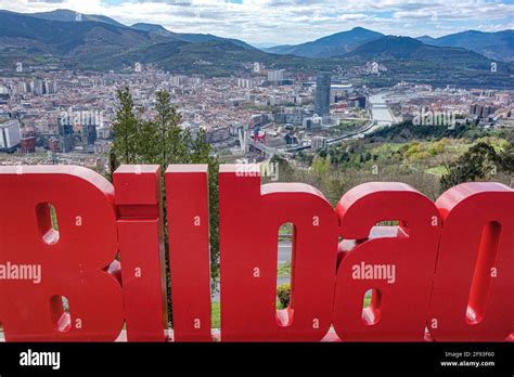 Bilbao Spain April 2 2021 Views Across The City Of Bilbao From