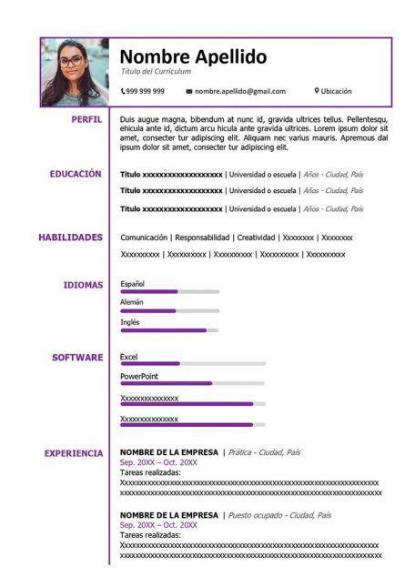 Modelo de Curriculum Vitae Básico para Descargar Gratis Diseños de