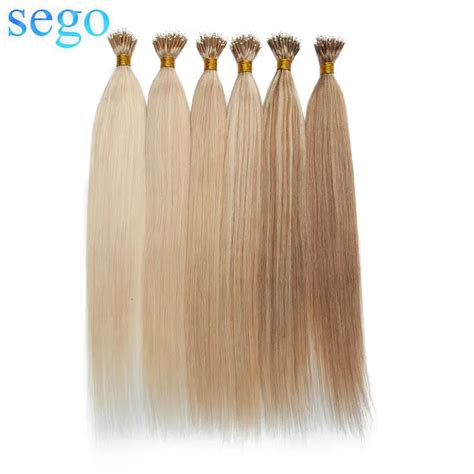 SEGO 16-24 дюйма 1 г/локон 50 шт нано кольцо волос микро бусины волосы ...